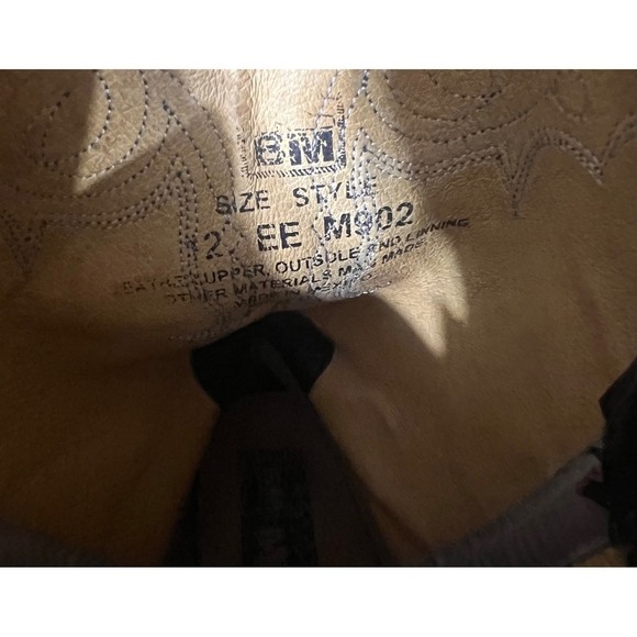 Ben Miller Men's Dark Brown Leather‎ Cowboy Boots, Classic Style, Size 12 EE - Picture 7 of 8